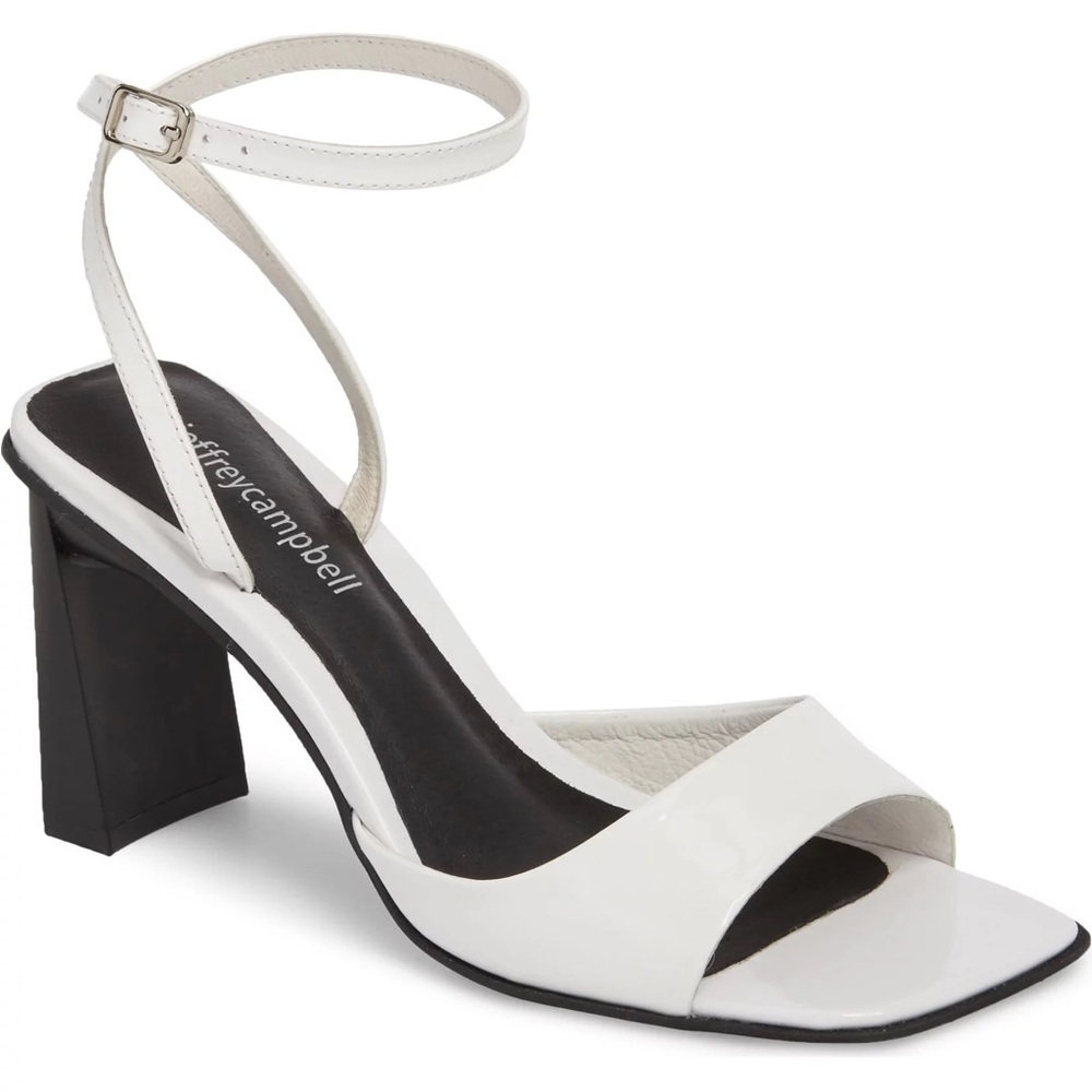 Jeffrey Campbell Skylar heel in white patent leather
